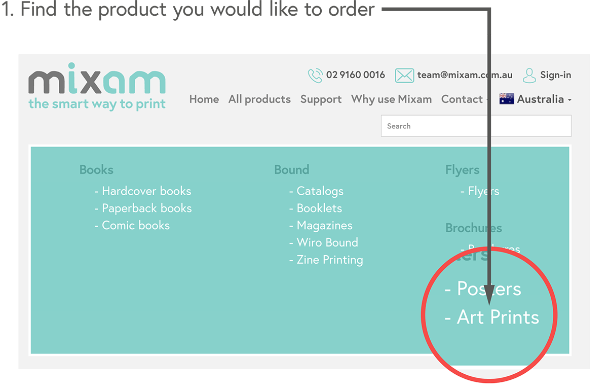 Find the product you would like to order