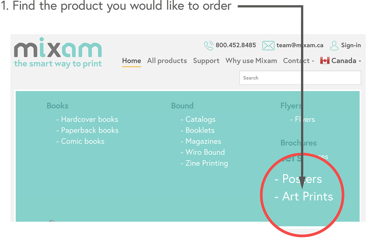 Find the product you would like to order