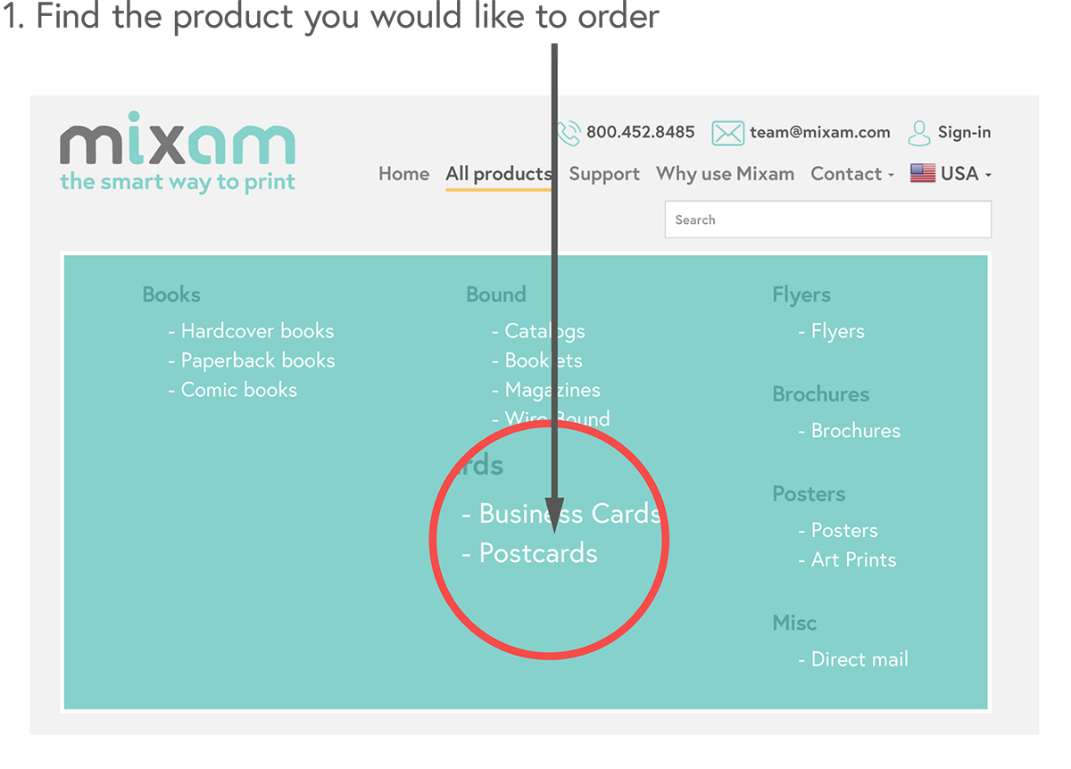 Find the product you would like to order