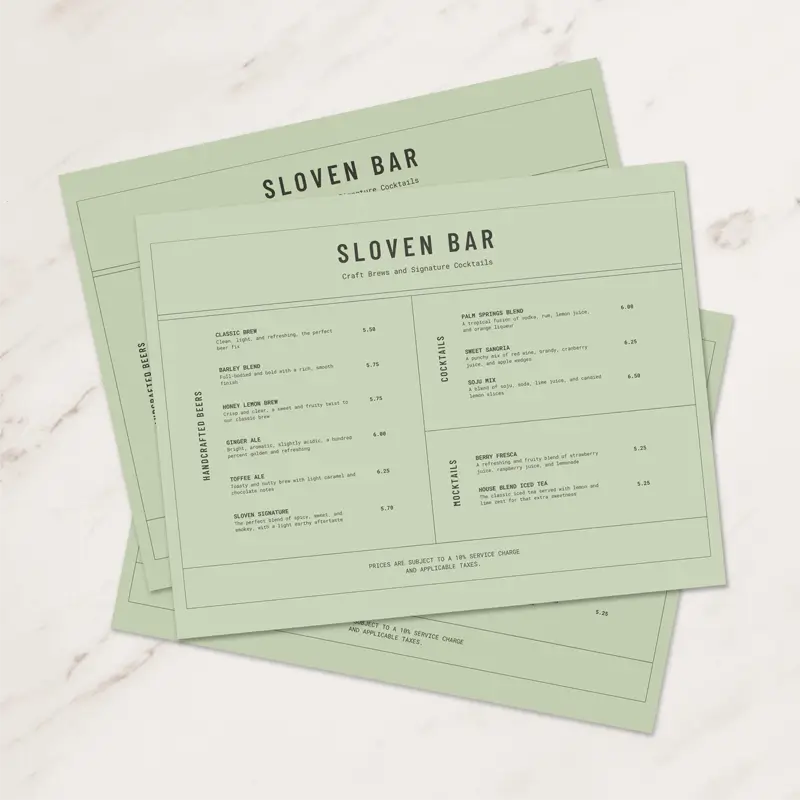 Menu Printing | Custom Printed Menus | Mixam